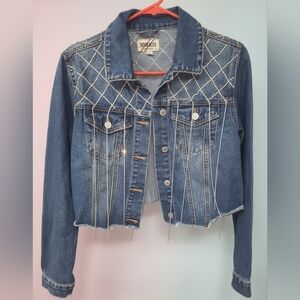 Embellished Denim Jacket with Rhinestone Details